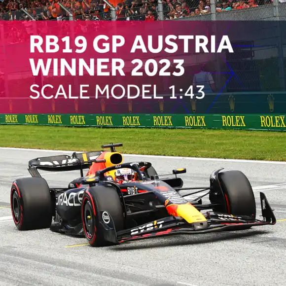 1:43 RB19 GP Austria 2023 – Winnaar Max Verstappen – Schaalmodel – Red Bull Racing | Verstappen.com