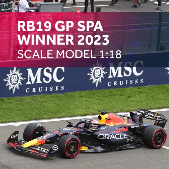 1:18 RB19 GP Spa 2023 – Winnaar Max Verstappen – Schaalmodel – Red Bull Racing | Verstappen.com